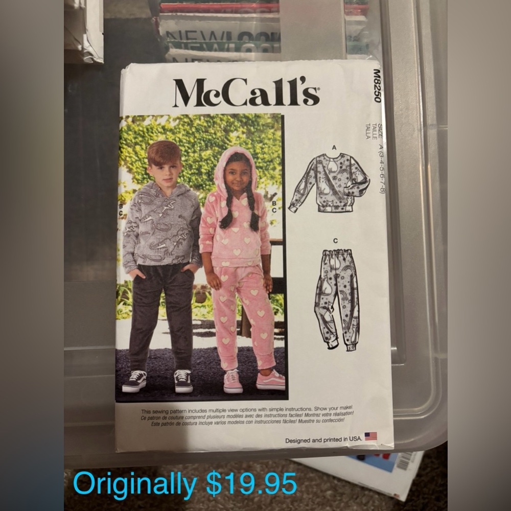 McCall’s Kids' Sweatshirt and Sweatpants Sewing Pattern